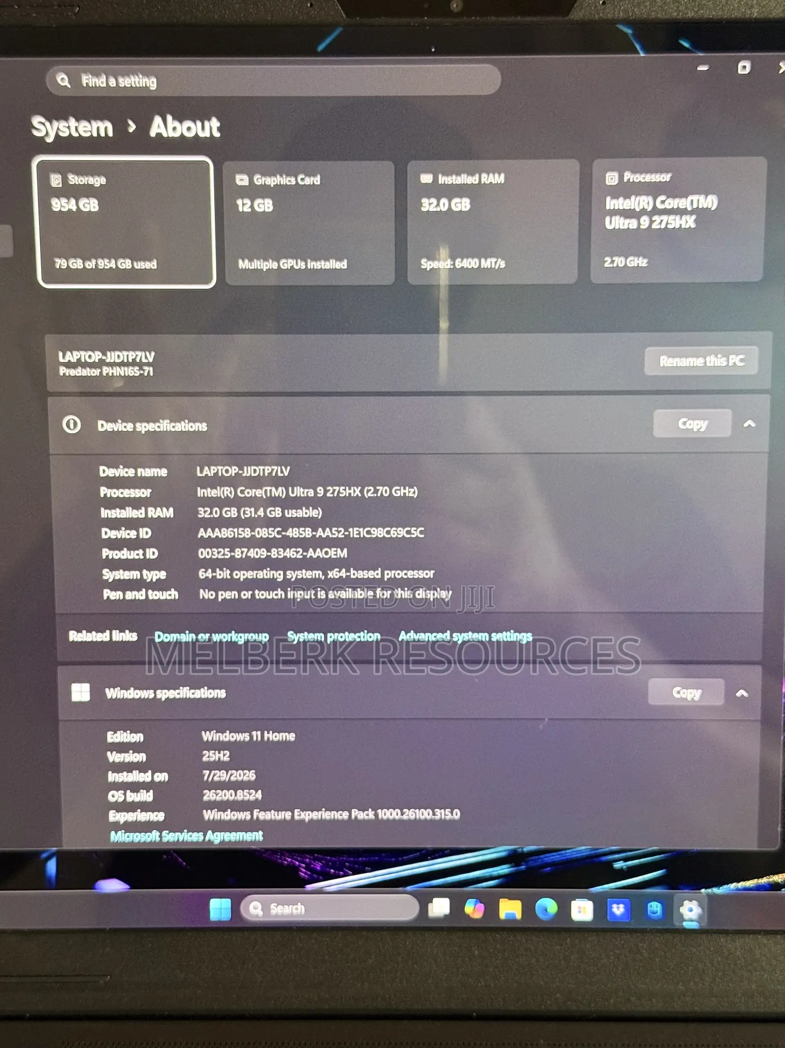 New Laptop Acer Predator Helios Neo 16 32GB Intel Core Ultra 9 SSD 1T