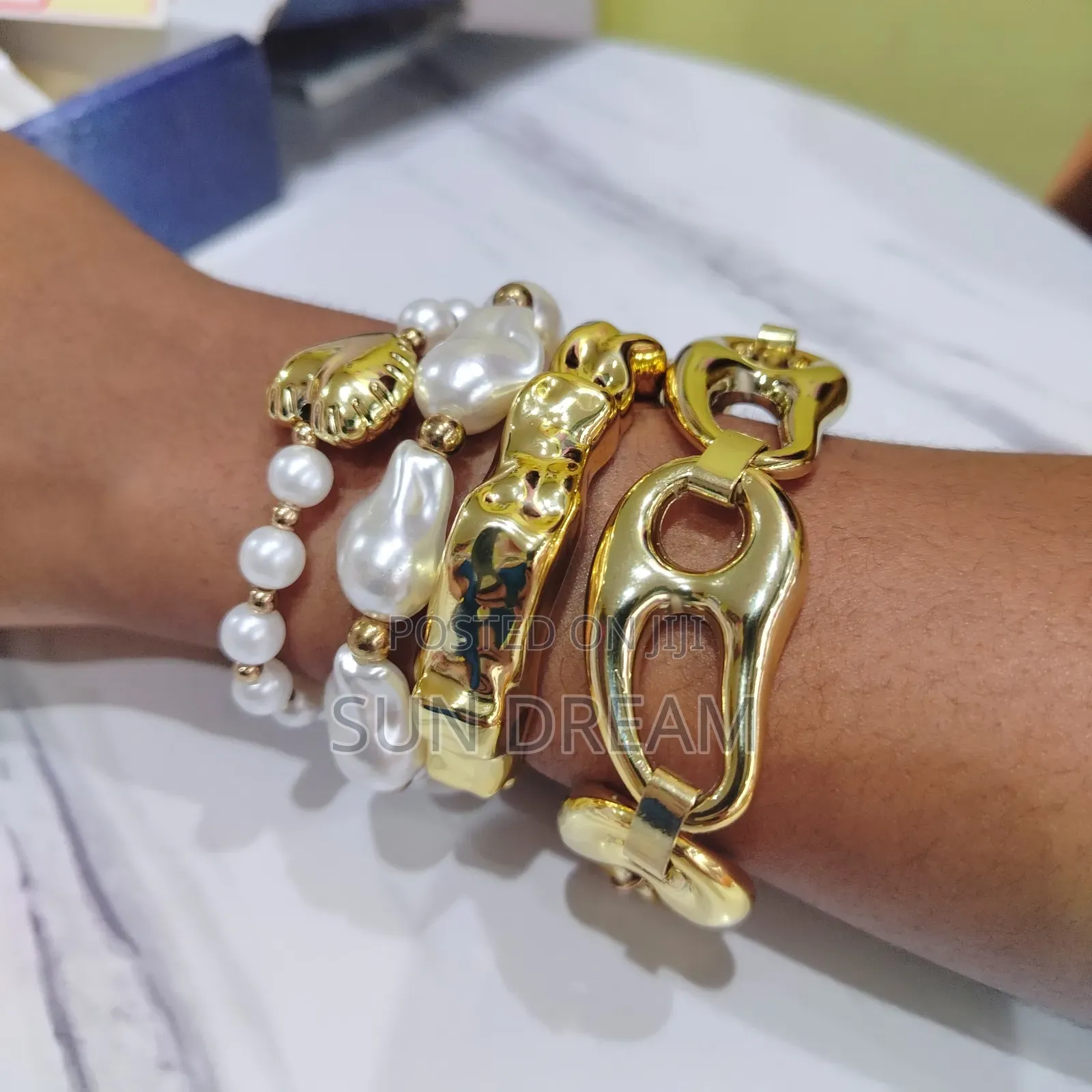 Trendy Gold Pearl Bracelet Jewelry Gift Bracelets Sets