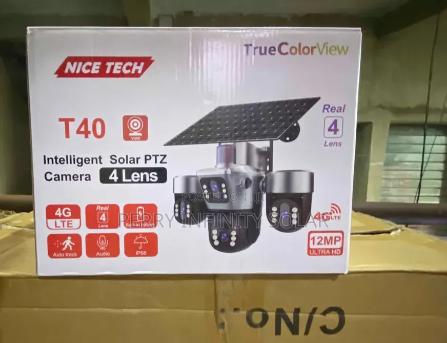 T40 Solar PTZ CCTV Camera | 4g/WiFi |AI Human Detection |Two-Way Audio