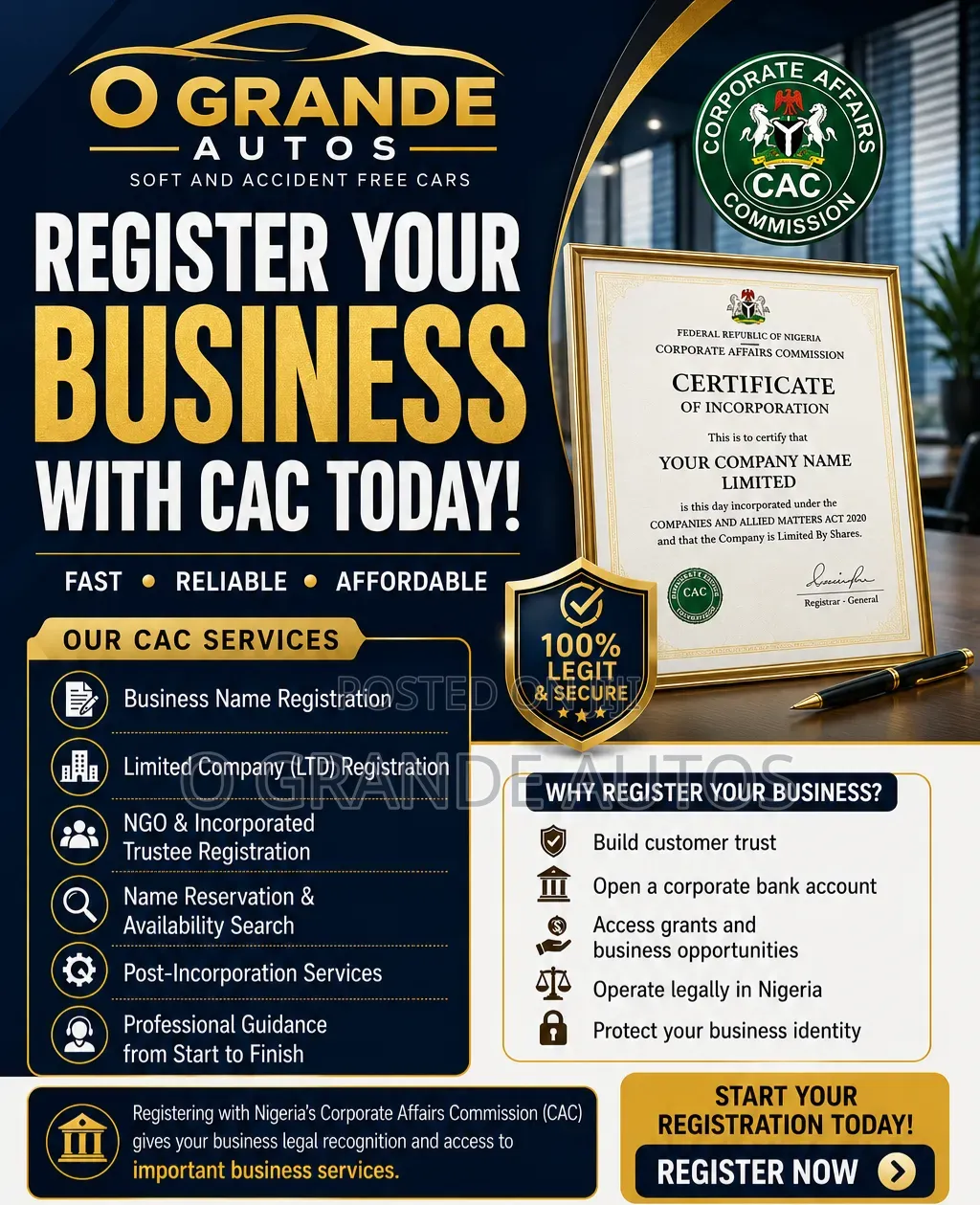 Register Your Business With Cac Today!