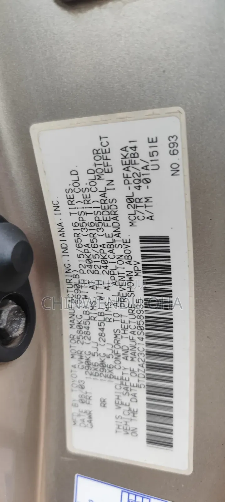 Toyota Sienna 2005 Gold
