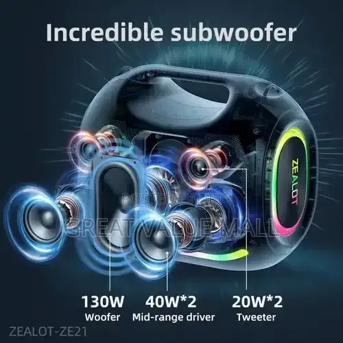 Zealot ZE21 Subwoofer Party Speaker 250W High Power