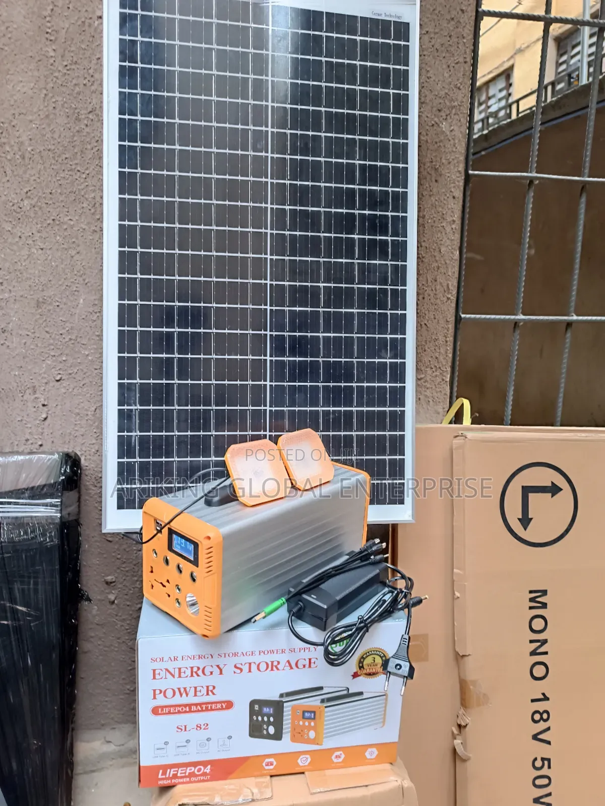 Portable Solar Charging System With LED Lights