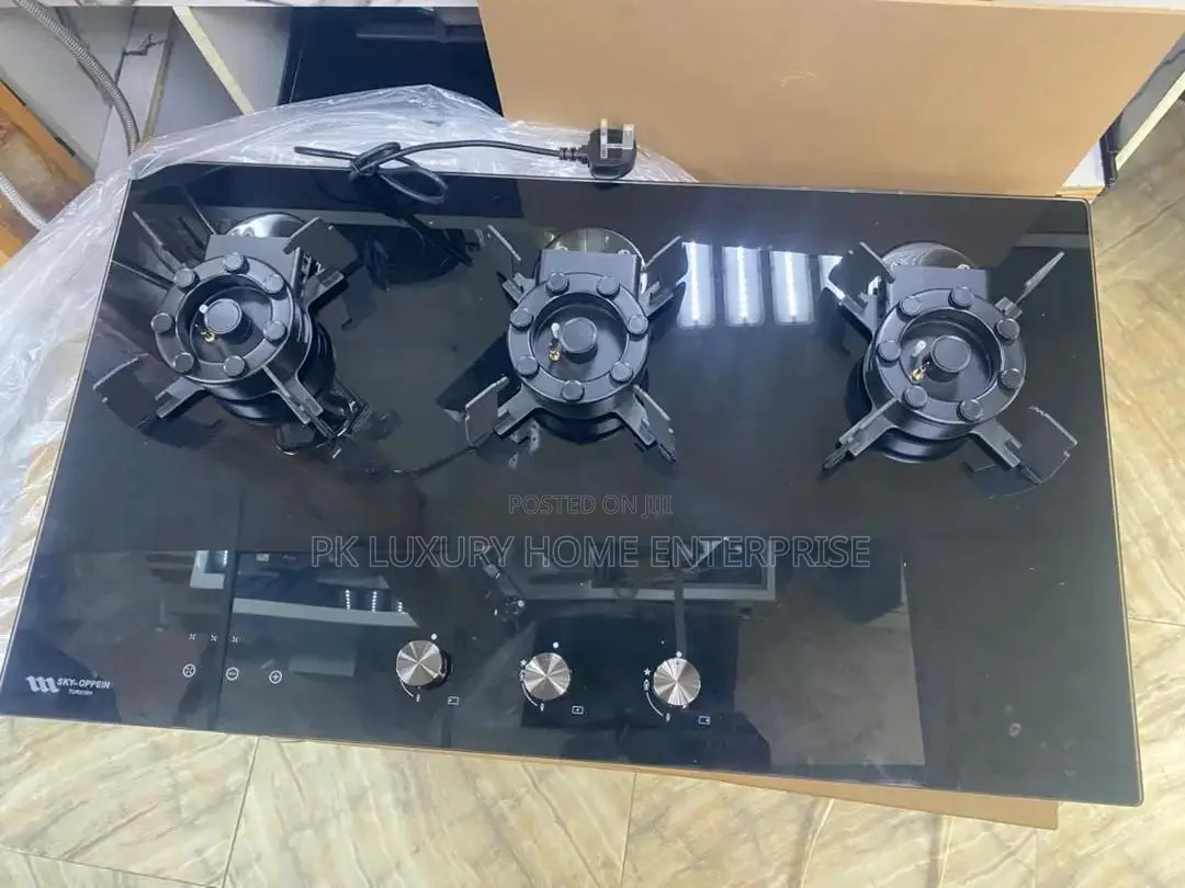 Sky-Oppein 3-Burner Tempered Glass Gas With Touch Control