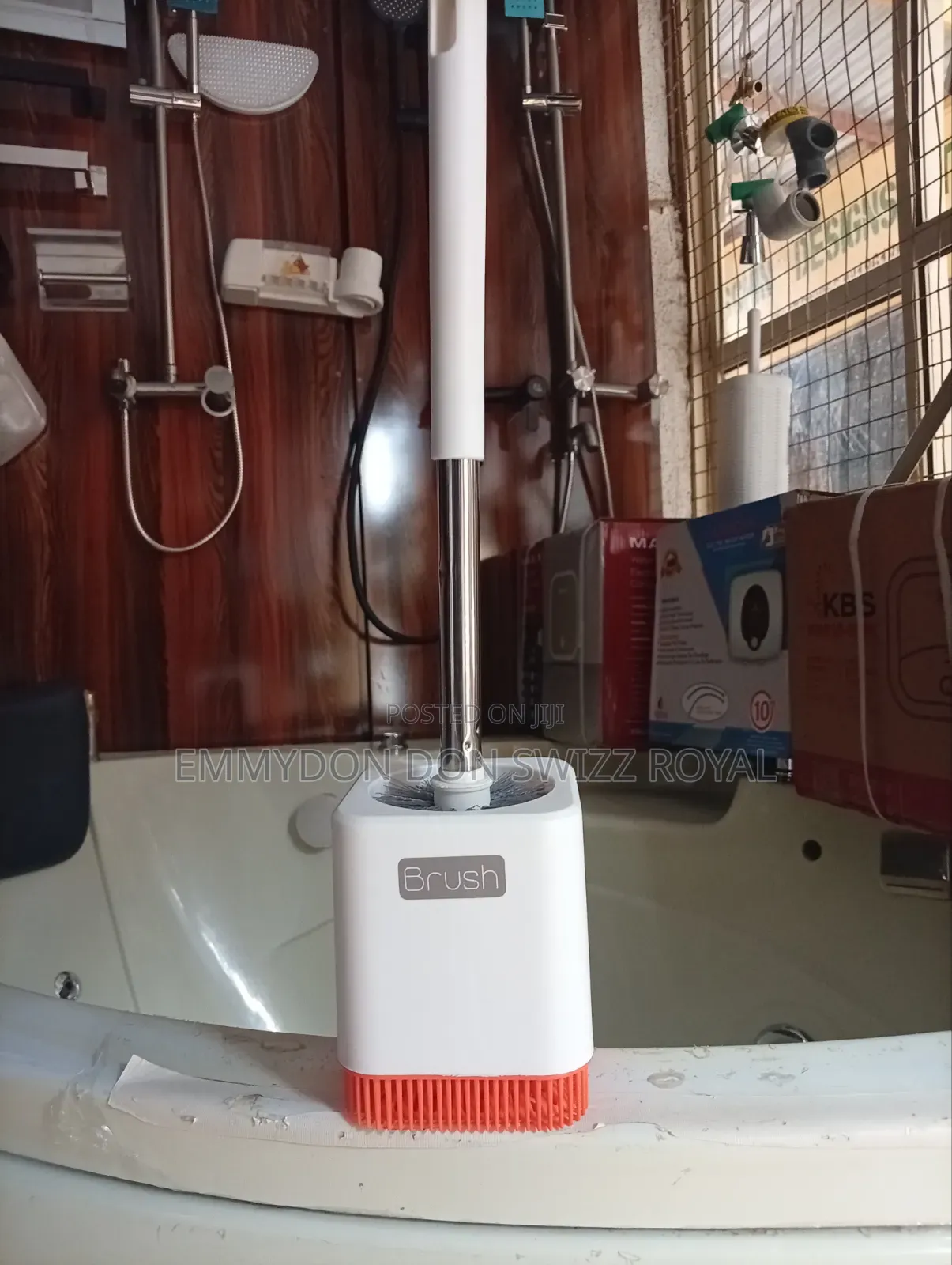 White Toilet Brush Iron Handle