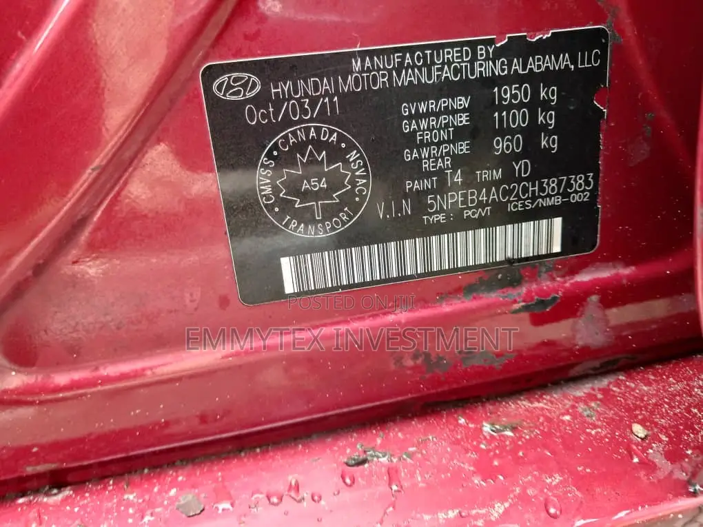 Hyundai Sonata 2012 Red