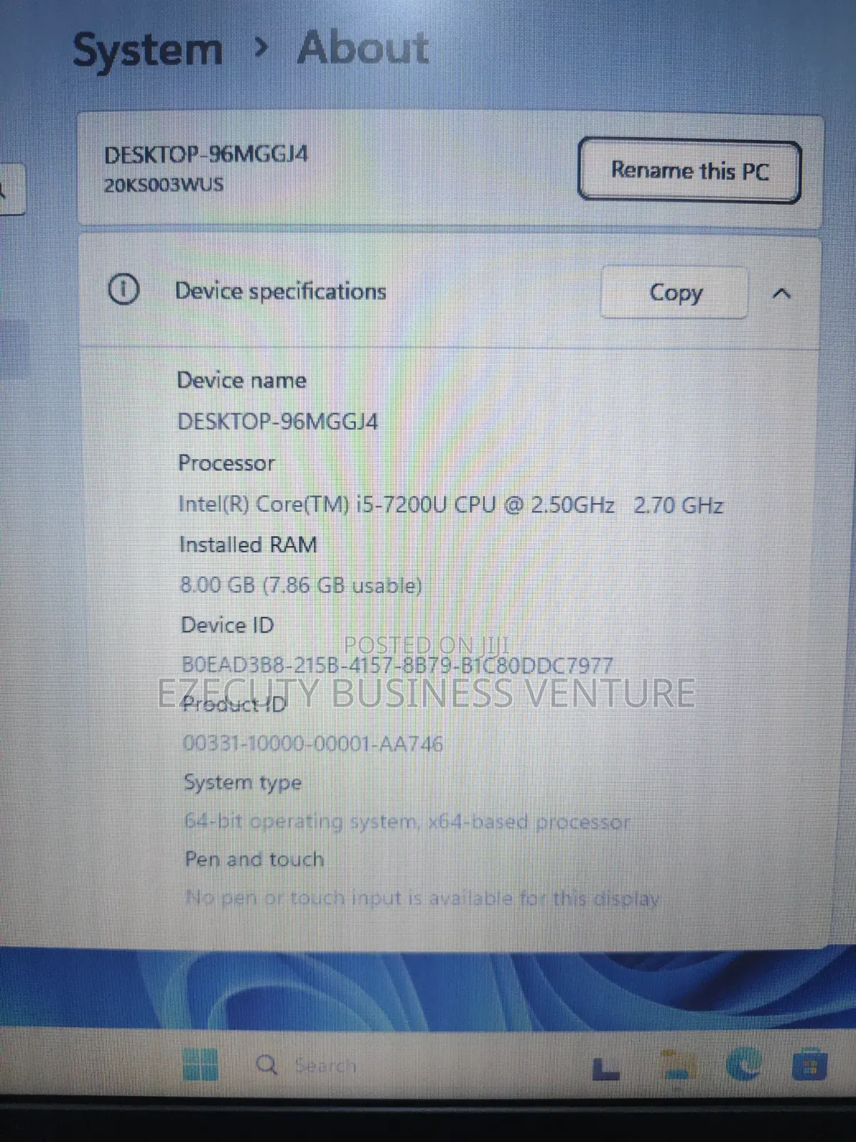 Laptop Lenovo ThinkPad E580 8GB Intel Core i5 SSD 256GB