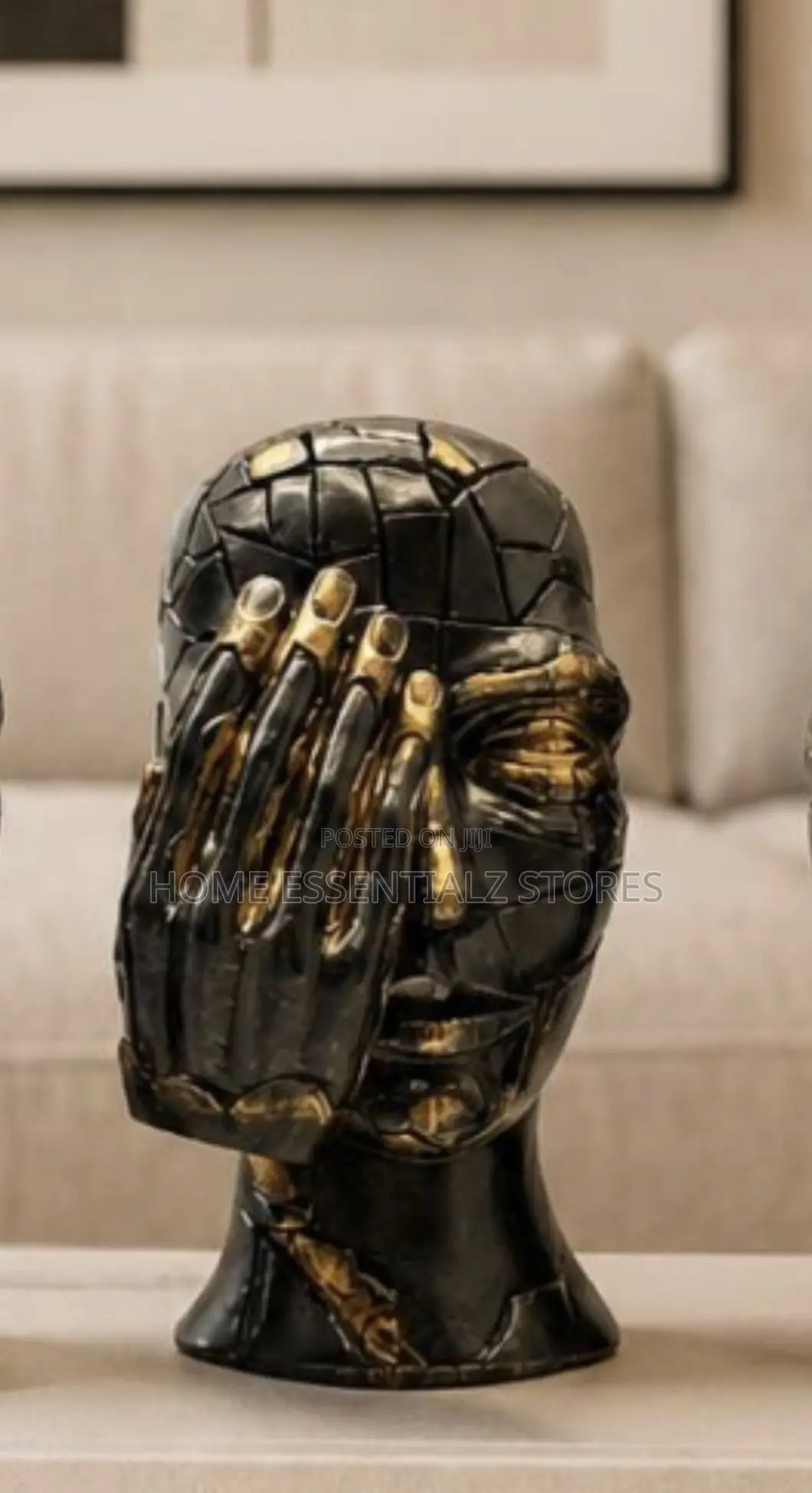 3 Pieces Wise Monkeys Head Sculptures - Modern Home Decor