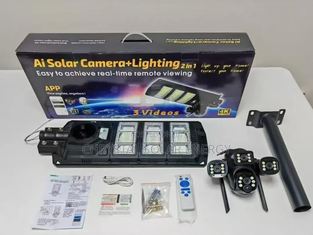 3lens V380pro Solar Camera With 450watts Solar Street Light and Kits