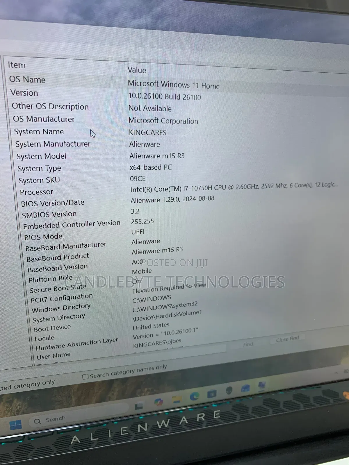 Laptop Alienware M15 r3 16GB Intel Core i7 SSD 512GB