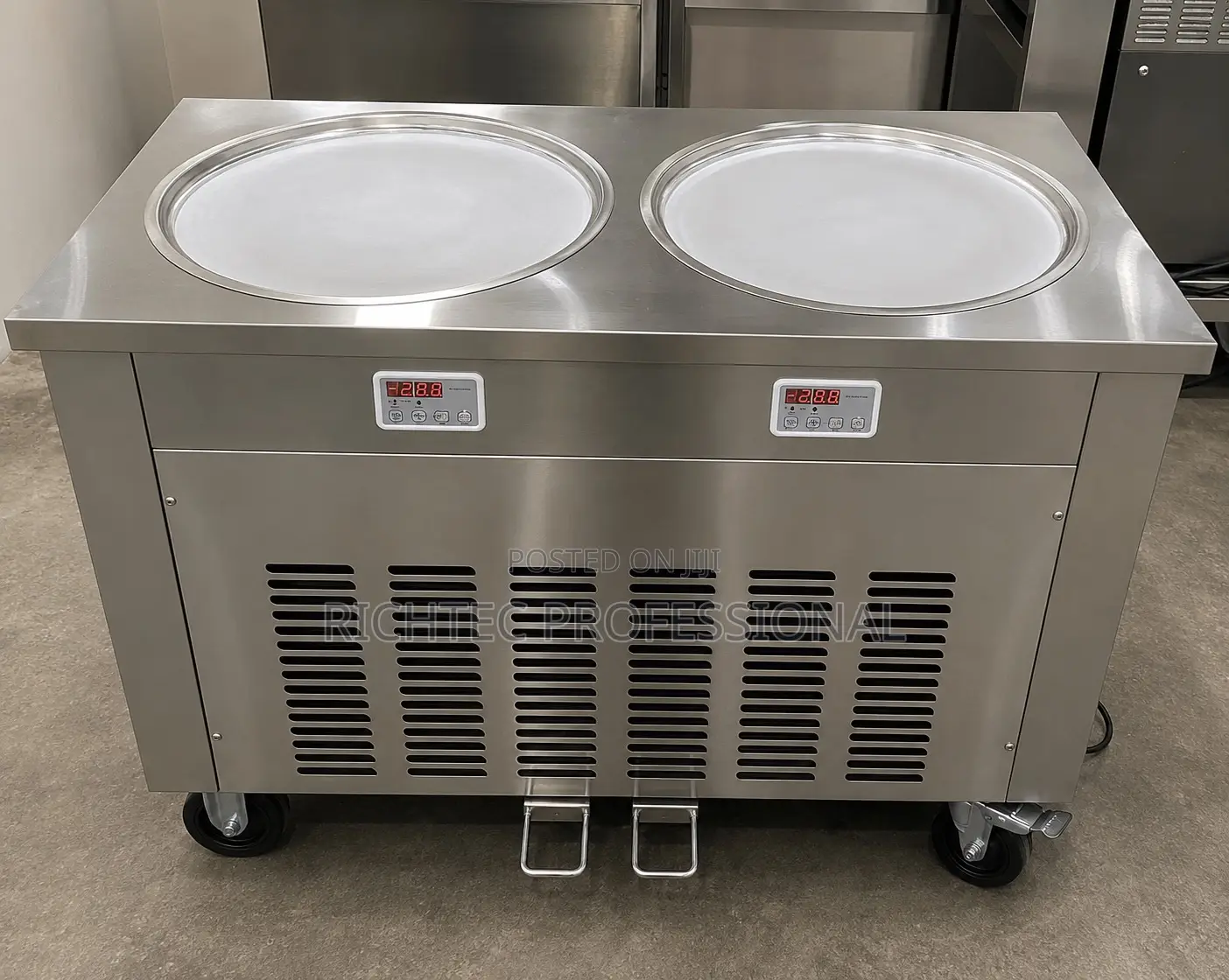 High Quality Commercial Double Pan Roll Ice Cream Machine