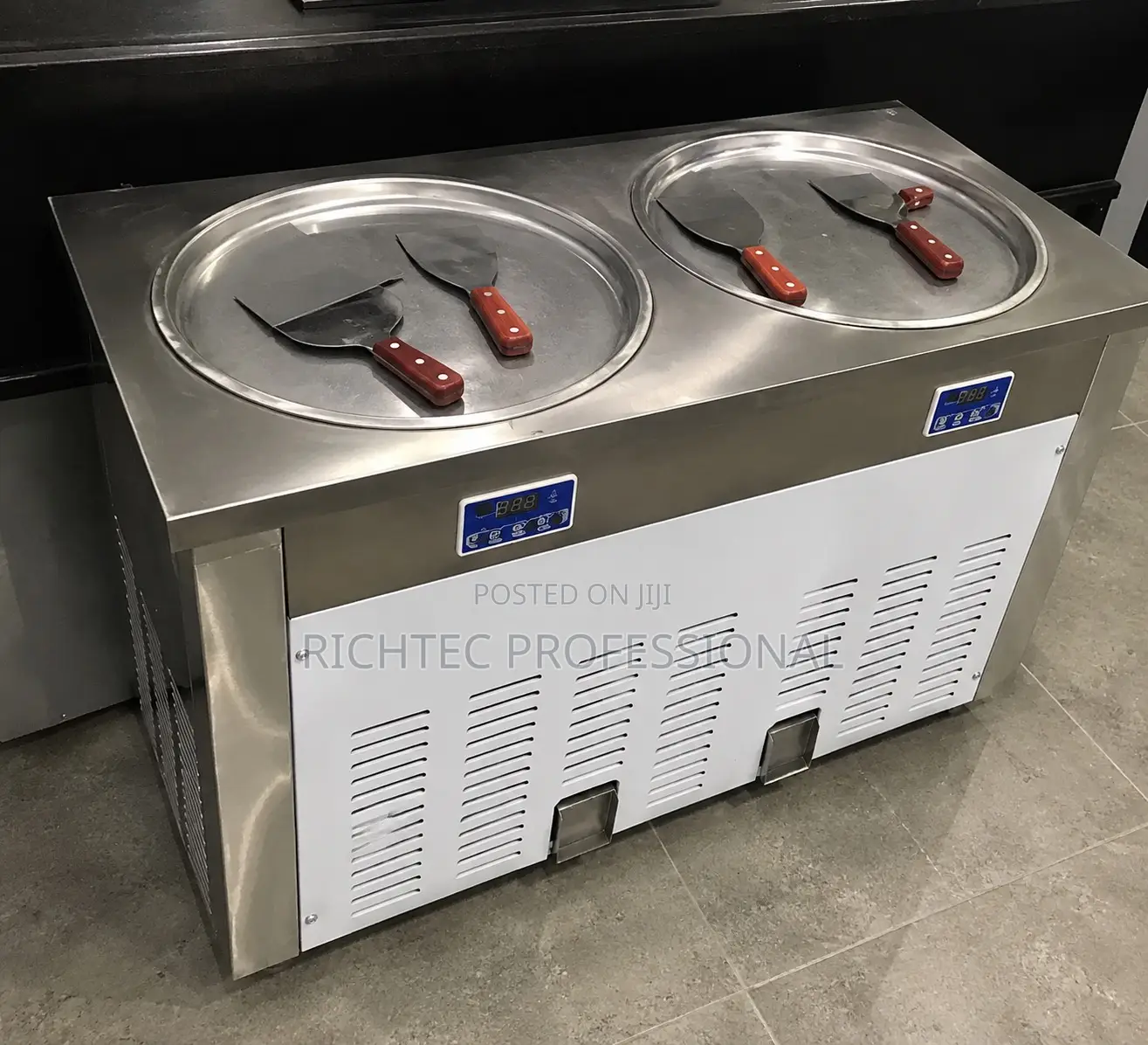 High Quality Commercial Double Pan Roll Ice Cream Machine