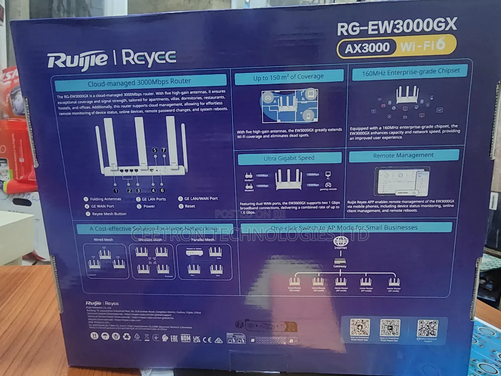 Ruijie Rg-Ew3000gx Wi-Fi 6 Ax3000 Dual-Band Gigabit Mesh Router