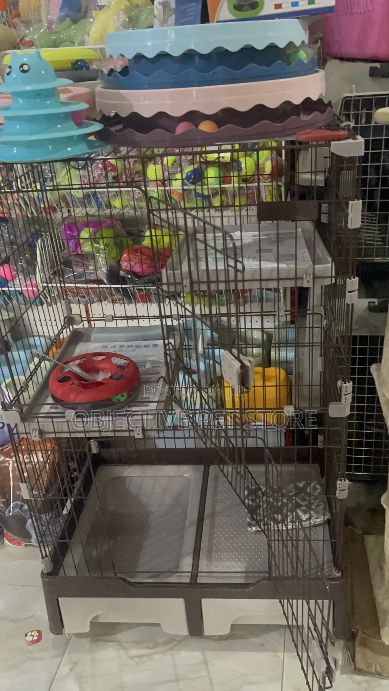 All-in-One Cat Cage With Cozy Hideaway Box