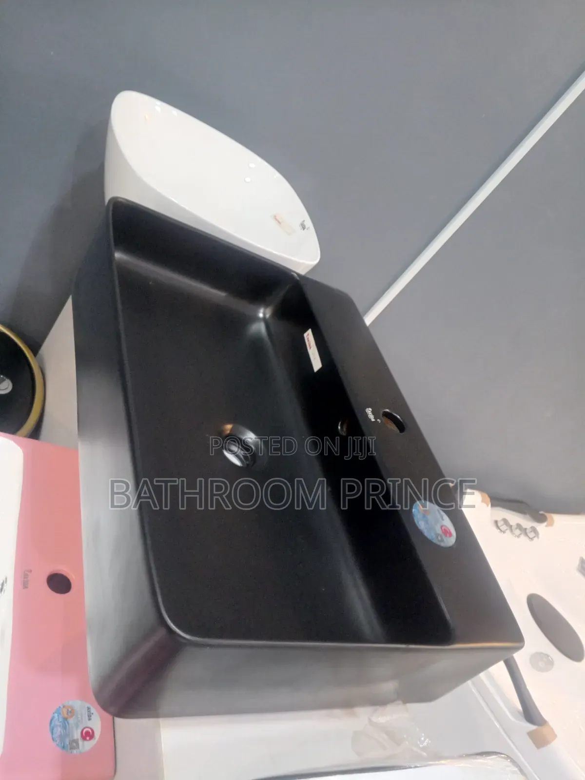 Matte Black Full Square Countertop Basin
