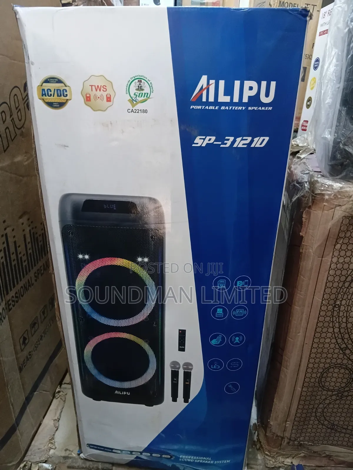Ailipu Public Address Pa System Party Speaker Double 12" Sp-3121d