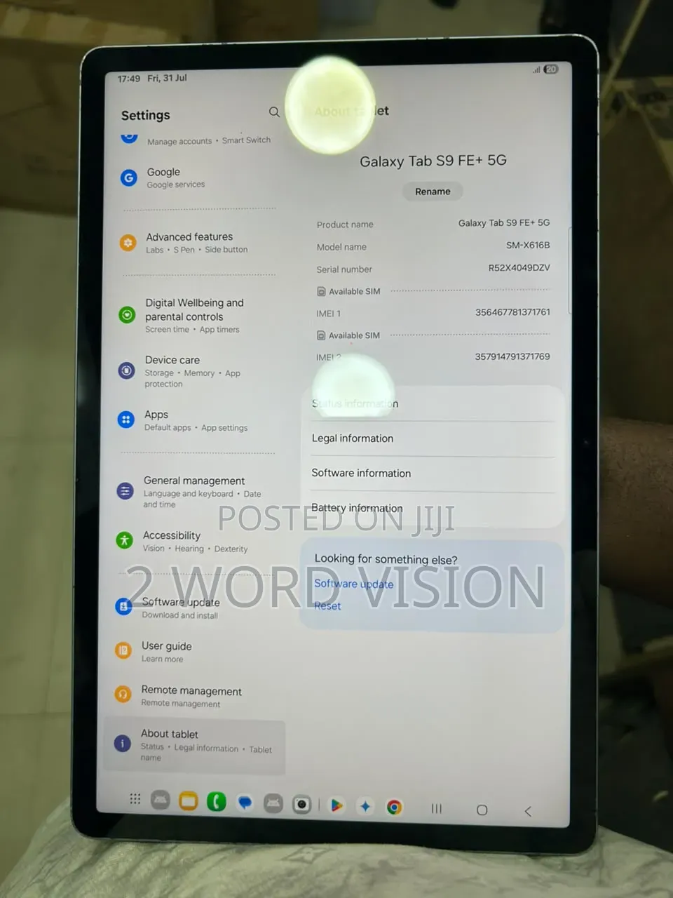 Samsung Galaxy Tab S9 FE+ 128 GB Silver