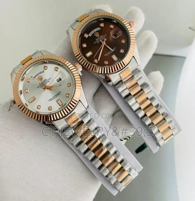 Rolex Day-Date Features a Two-Tone Steel and Rose Gold Diamond Dial.