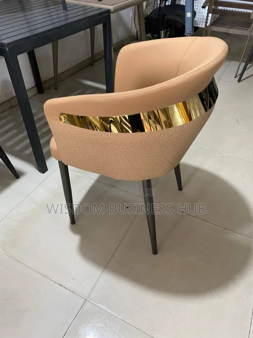 Barrel Back Dining Chair With Gold Band