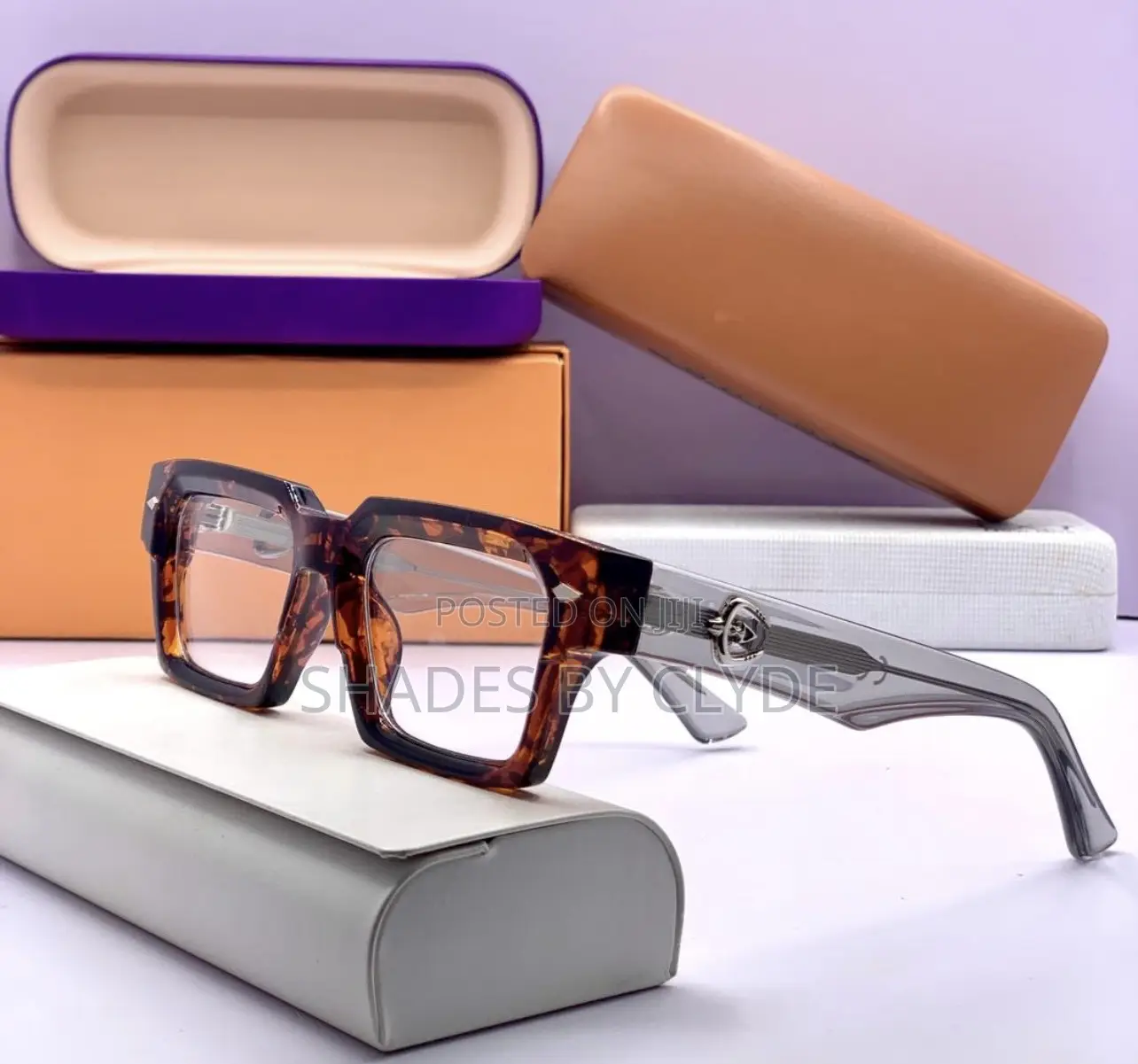 Chic Transparent Blue Square Eyeglasses - Modern Stylish