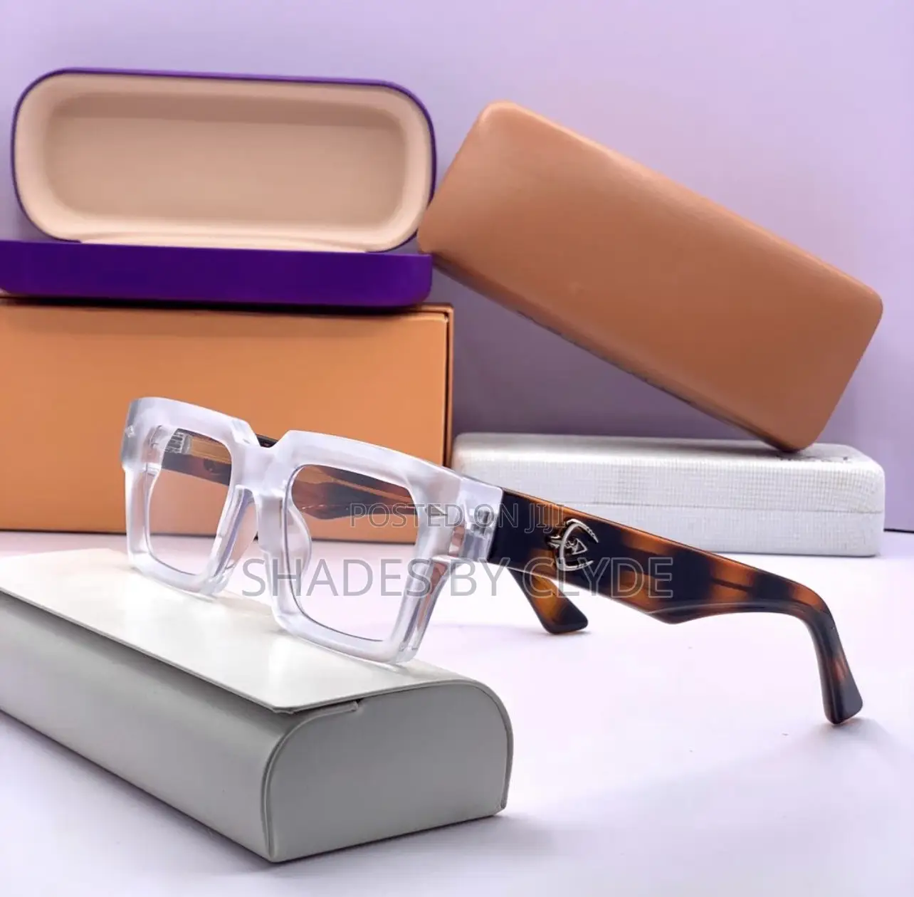 Chic Transparent Blue Square Eyeglasses - Modern Stylish