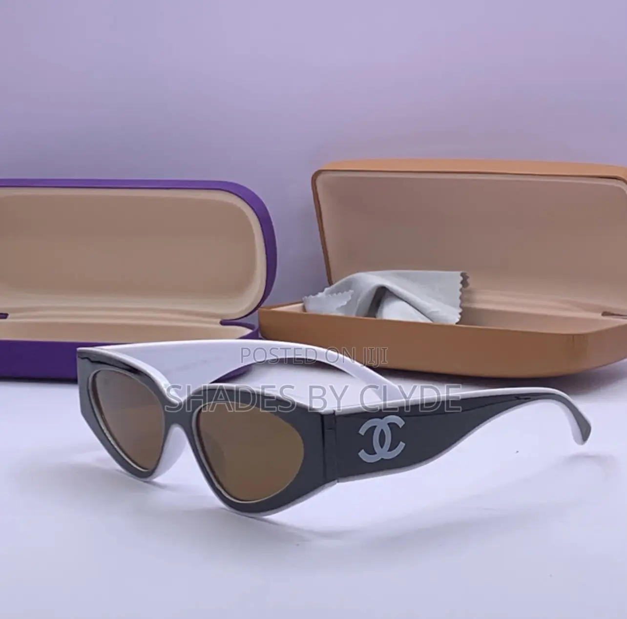 Designer Inspired Black White Cat-Eye Sunglasses - Iconic Style**
