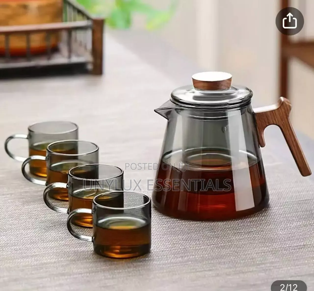 New Borosilicate Glass Teapot Set 1 Jug 4 Cup