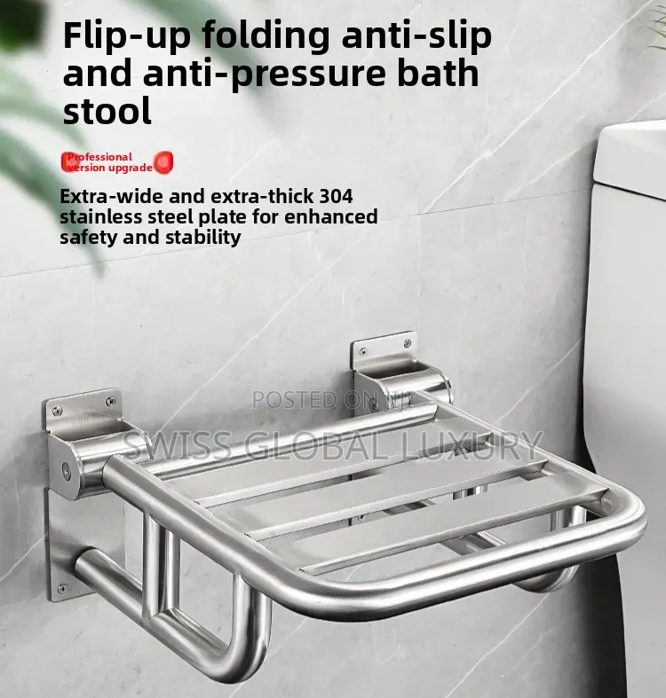 304 Stainless Steel Material Bathroom Shower Chair for Aged People