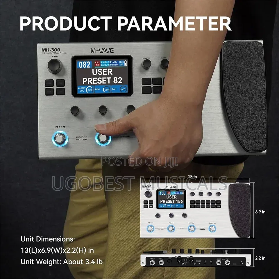​m-Vave MK-300 Guitar Multi-Effects Processor With Amp Modeler Pedal
