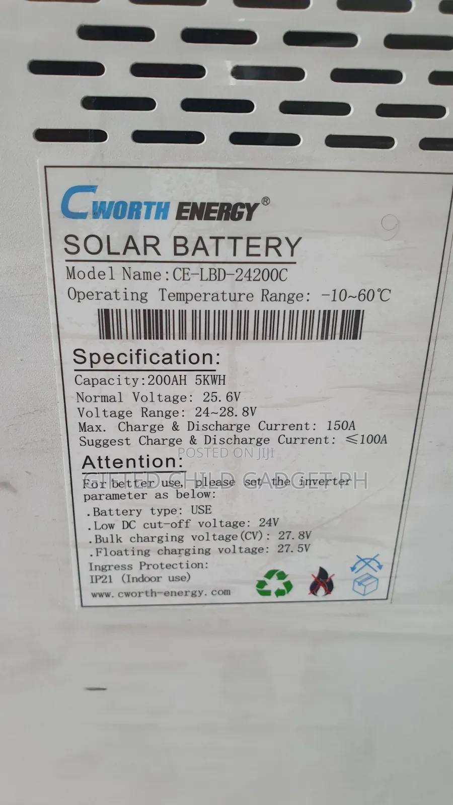Cworth 5kwh 200Ah 24V Lithium Battery LifePO4 CE-LBD-24200C