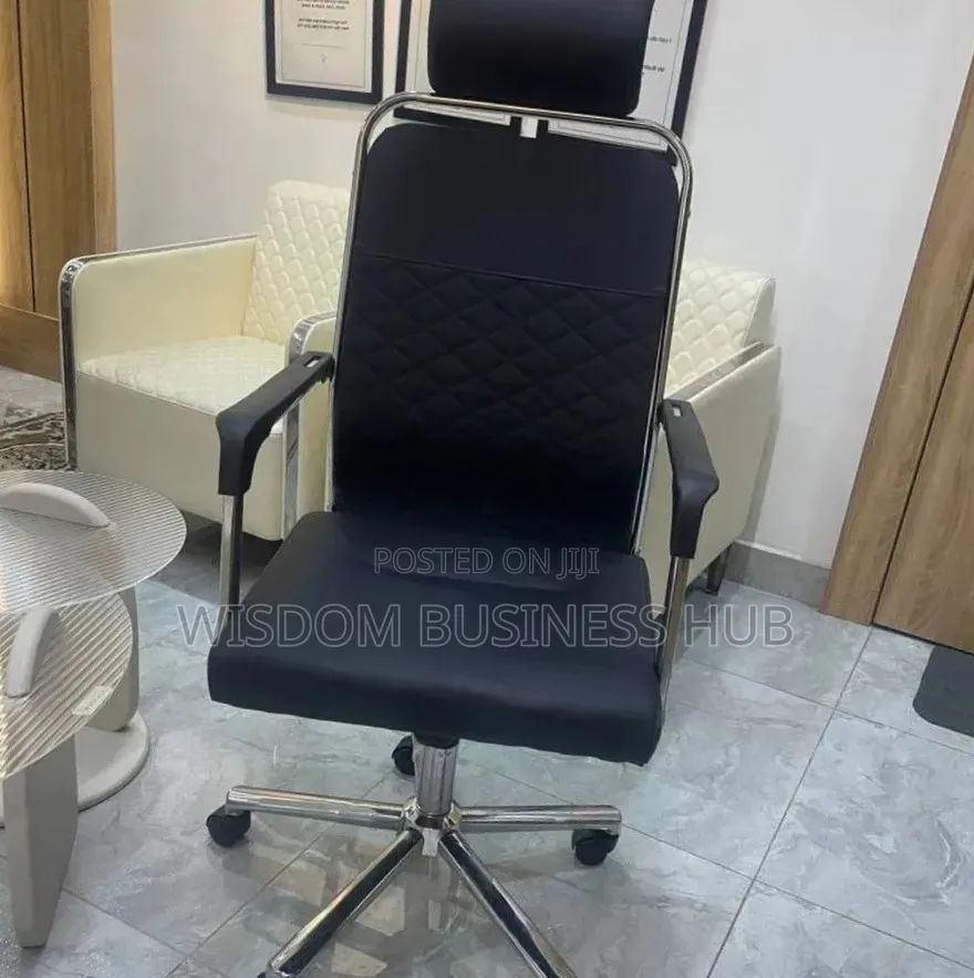 Leather Office Chair With Chrome Frame
