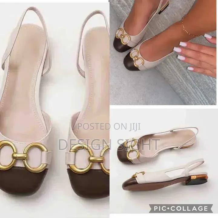 Women's Two-Tone Cap-Toe Slingback Ballet Flats