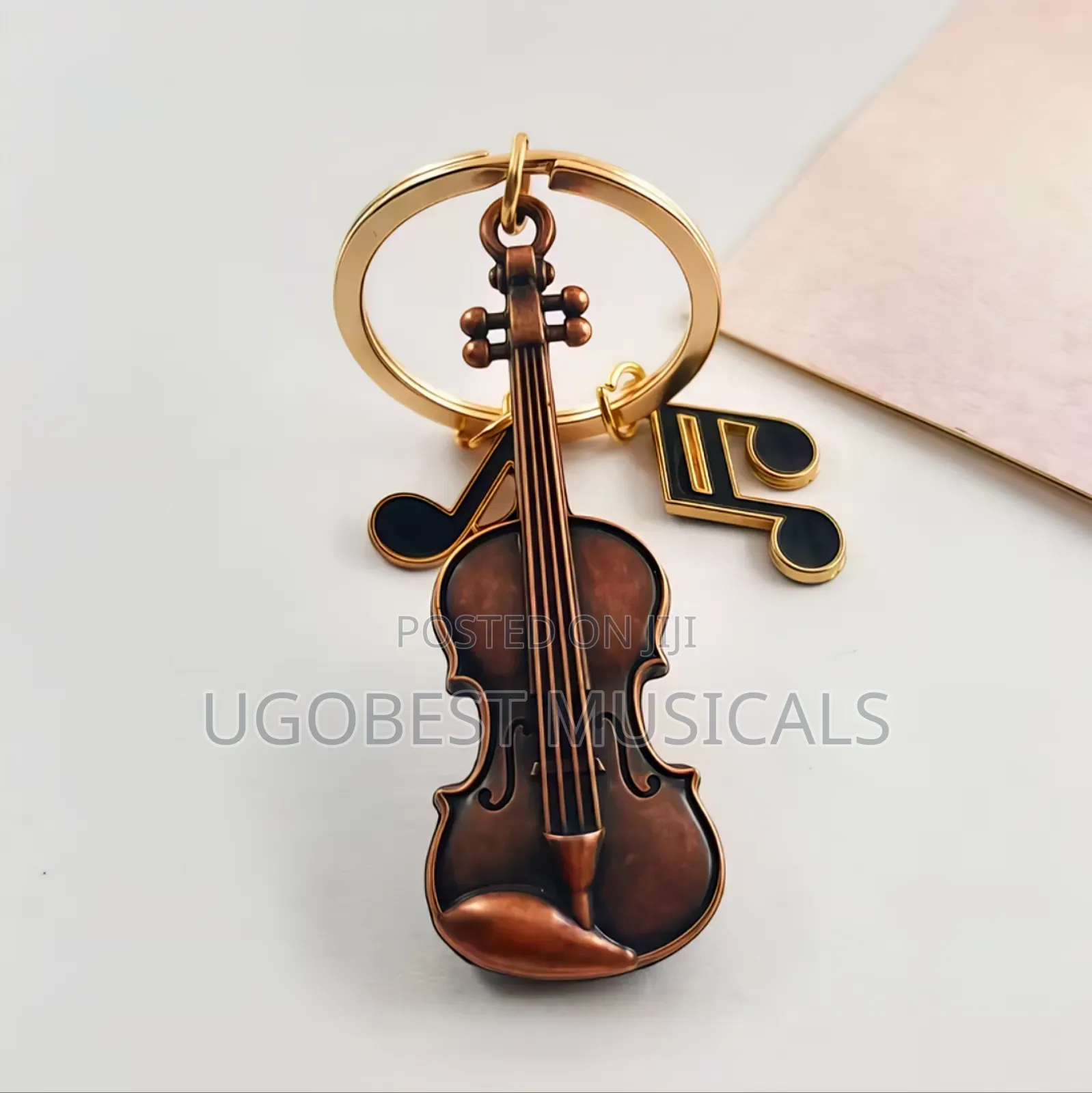Violin Necklace Pendant Key Holder, Musical Note Charm for Violinist