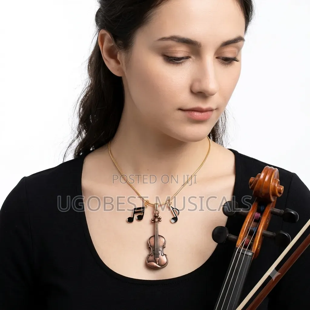 Violin Necklace Pendant Key Holder, Musical Note Charm for Violinist