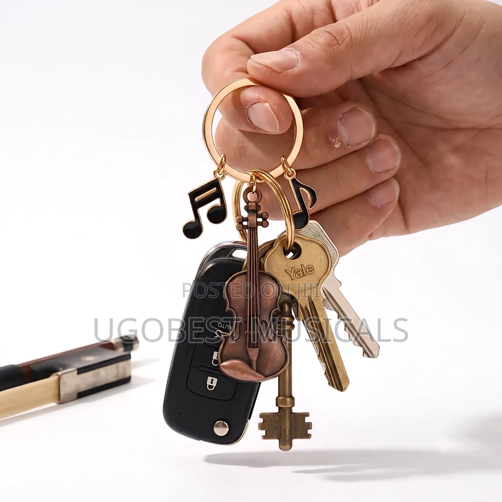 Violin Necklace Pendant Key Holder, Musical Note Charm for Violinist