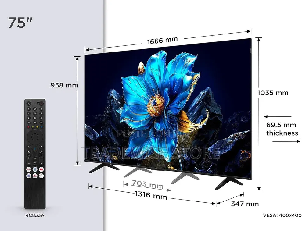 TCL 75” Qled Smart TV (75t6d)