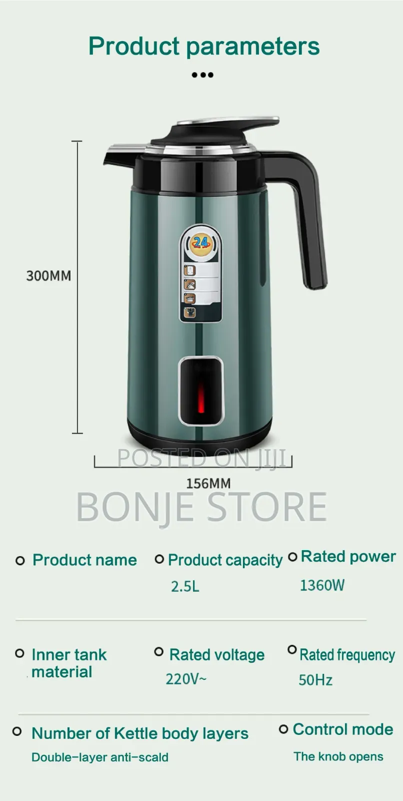 2.5litres Kettle Electric Vacuum Jug -