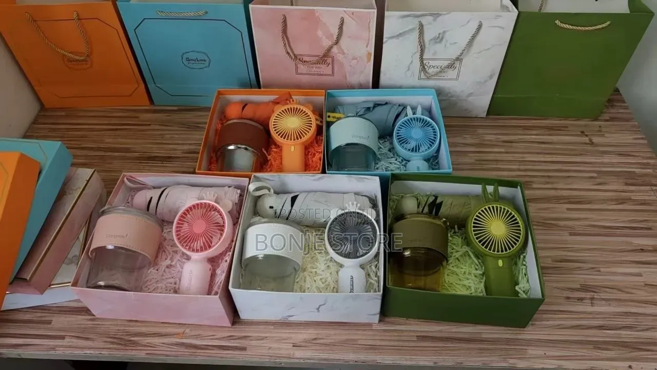3in1 Gift Box With Umbrella, Rechargeable Handy Fan, Mug