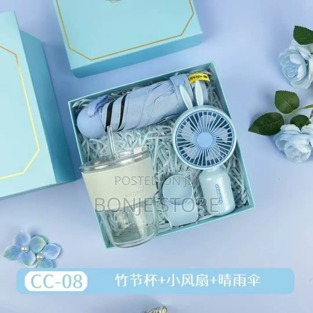 3in1 Gift Box With Umbrella, Rechargeable Handy Fan, Mug