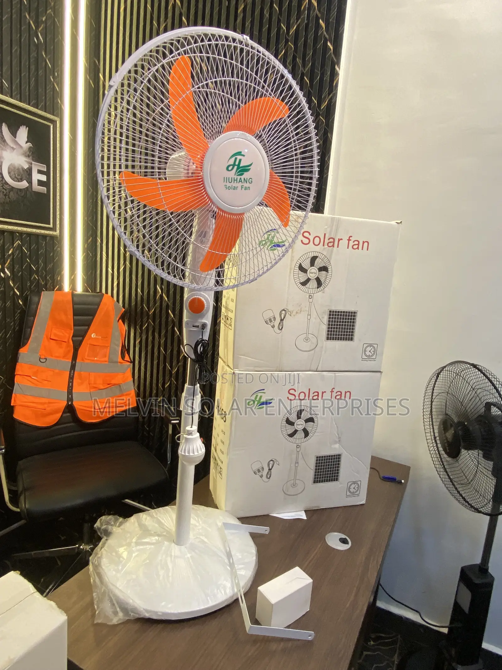 JIUHANG Solar Rechargeable Standing Fan Available Now in Store Now
