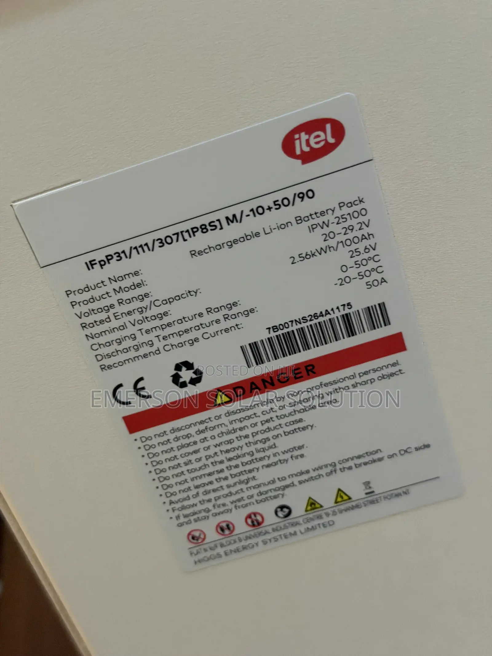 The Itel 2.5kWh 24V Lithium Battery 100ah