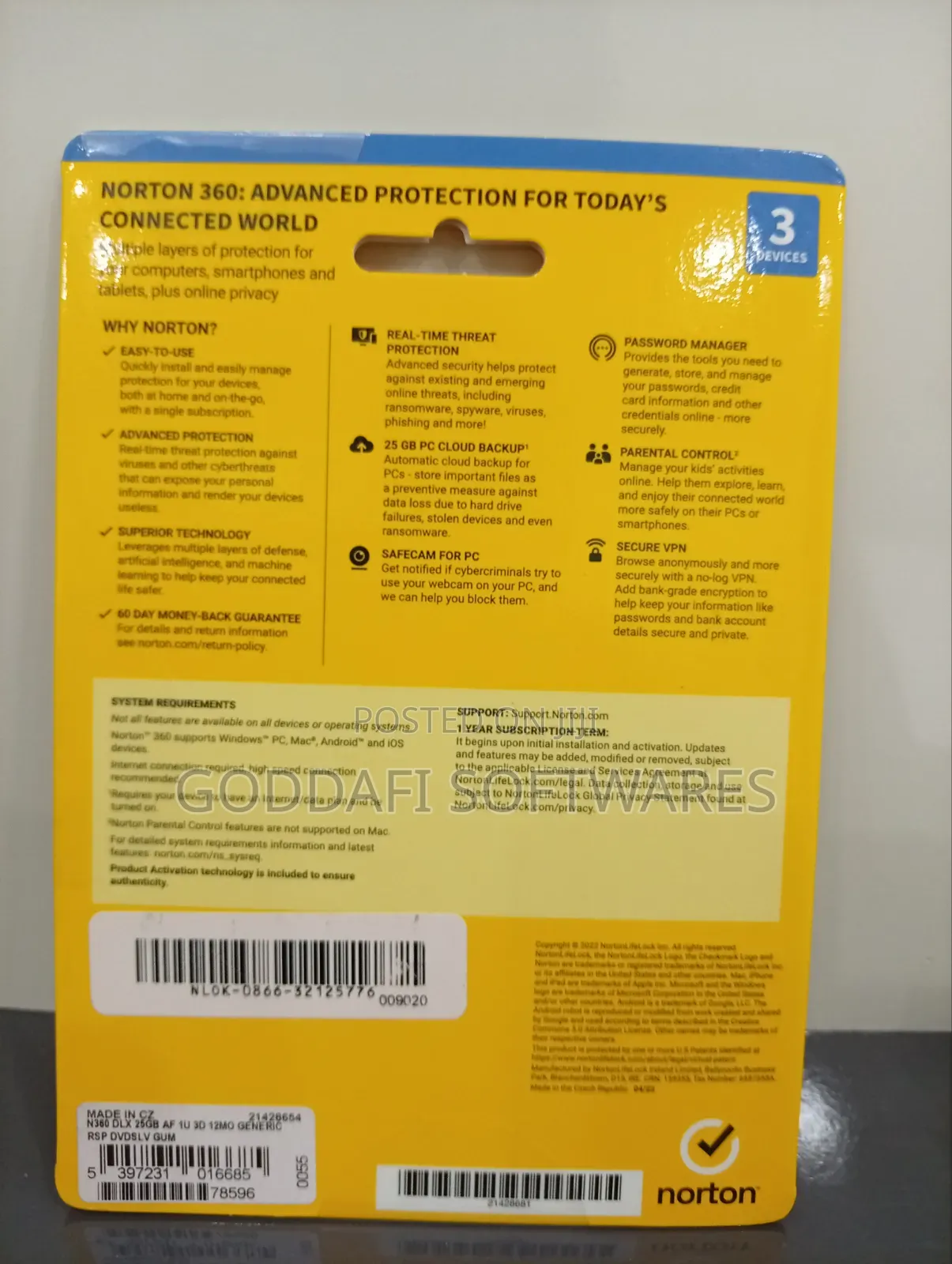 Norton 360 Deluxe Antivirus 3 Users 1 Year