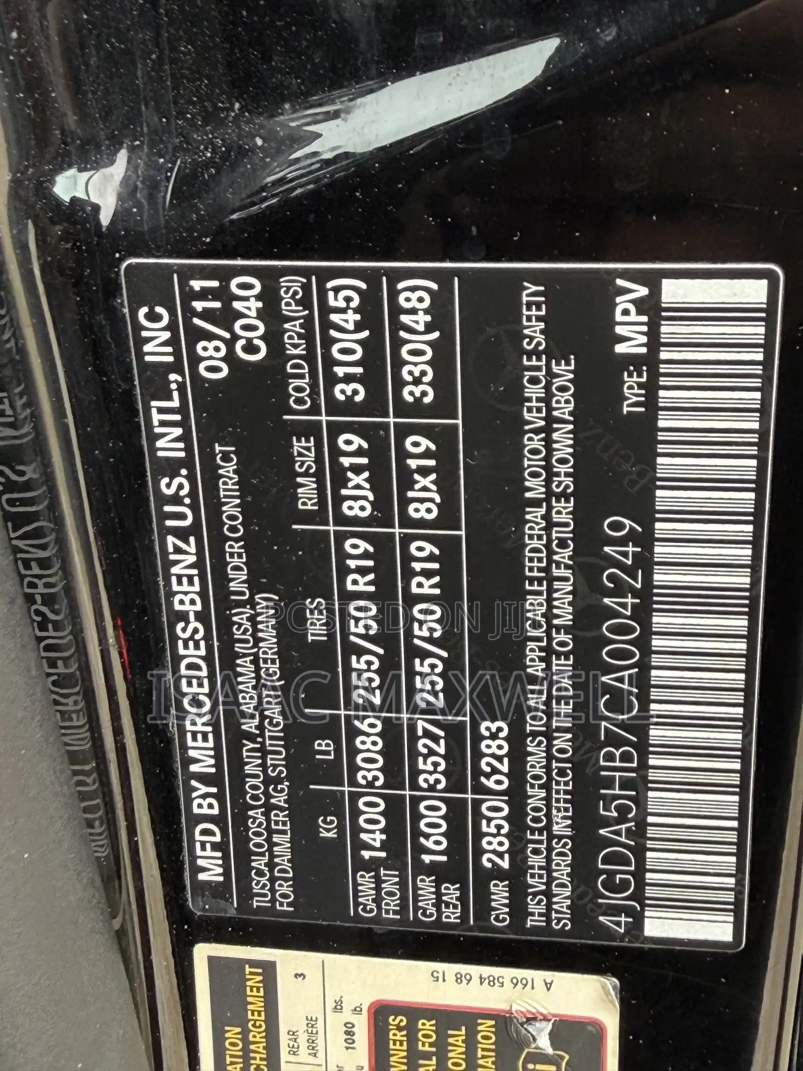 Mercedes-Benz M Class ML 350 4Matic 2012 Black