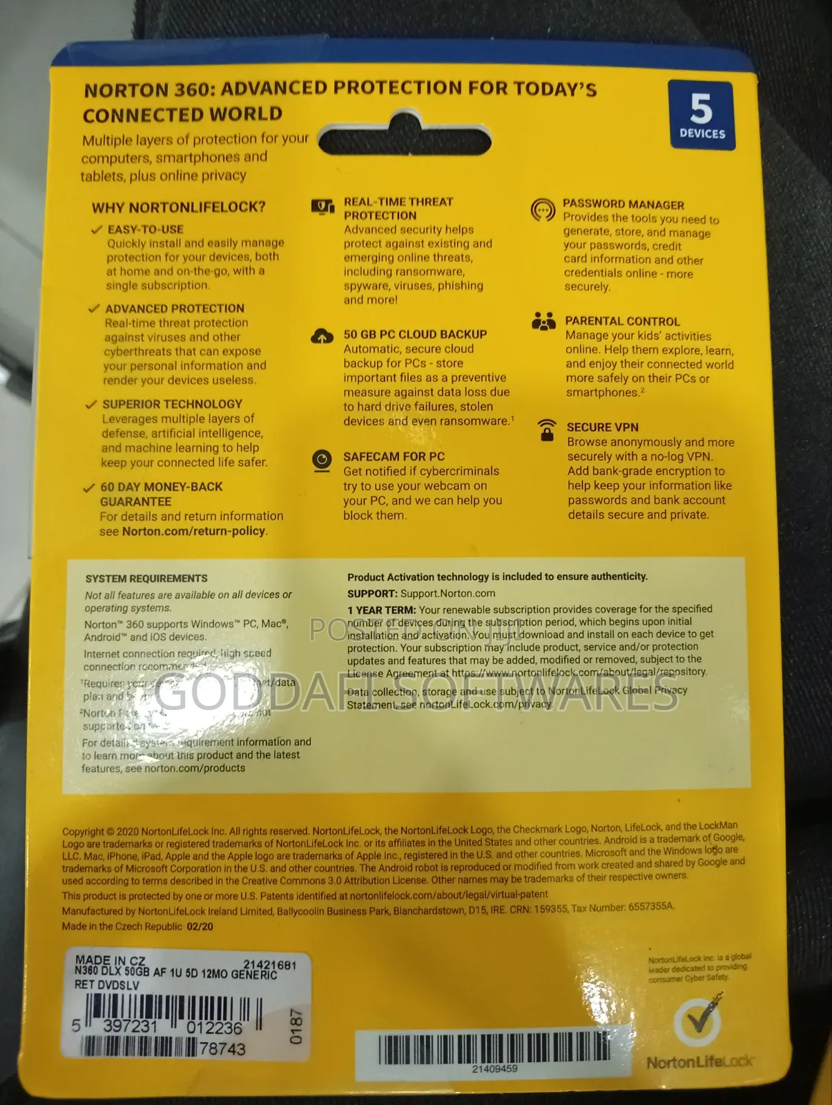 Norton 360 Deluxe Antivirus 5 Users 1 Year