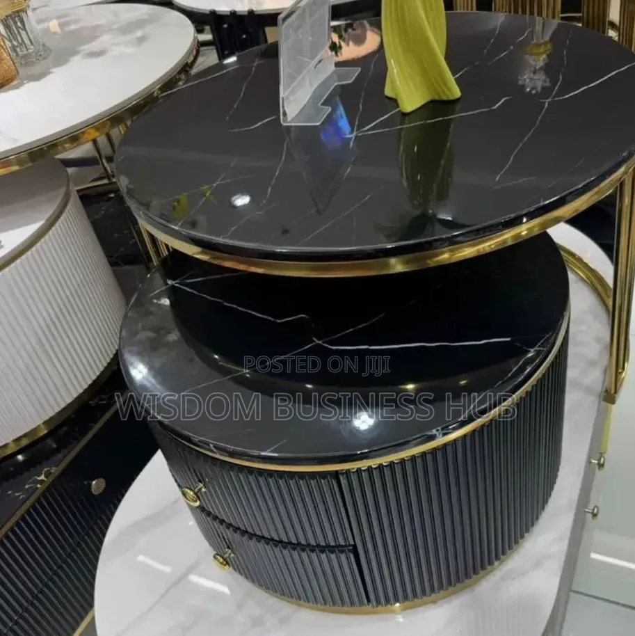Black Sintered Nightstand Center Table