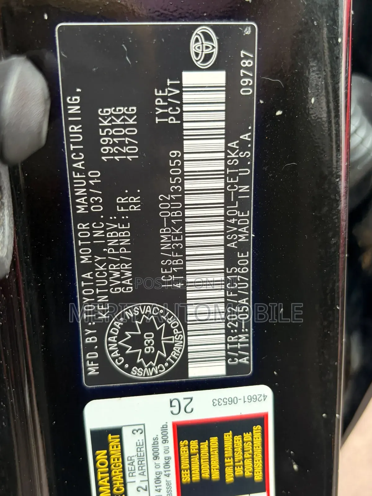 Toyota Camry 2010 Black