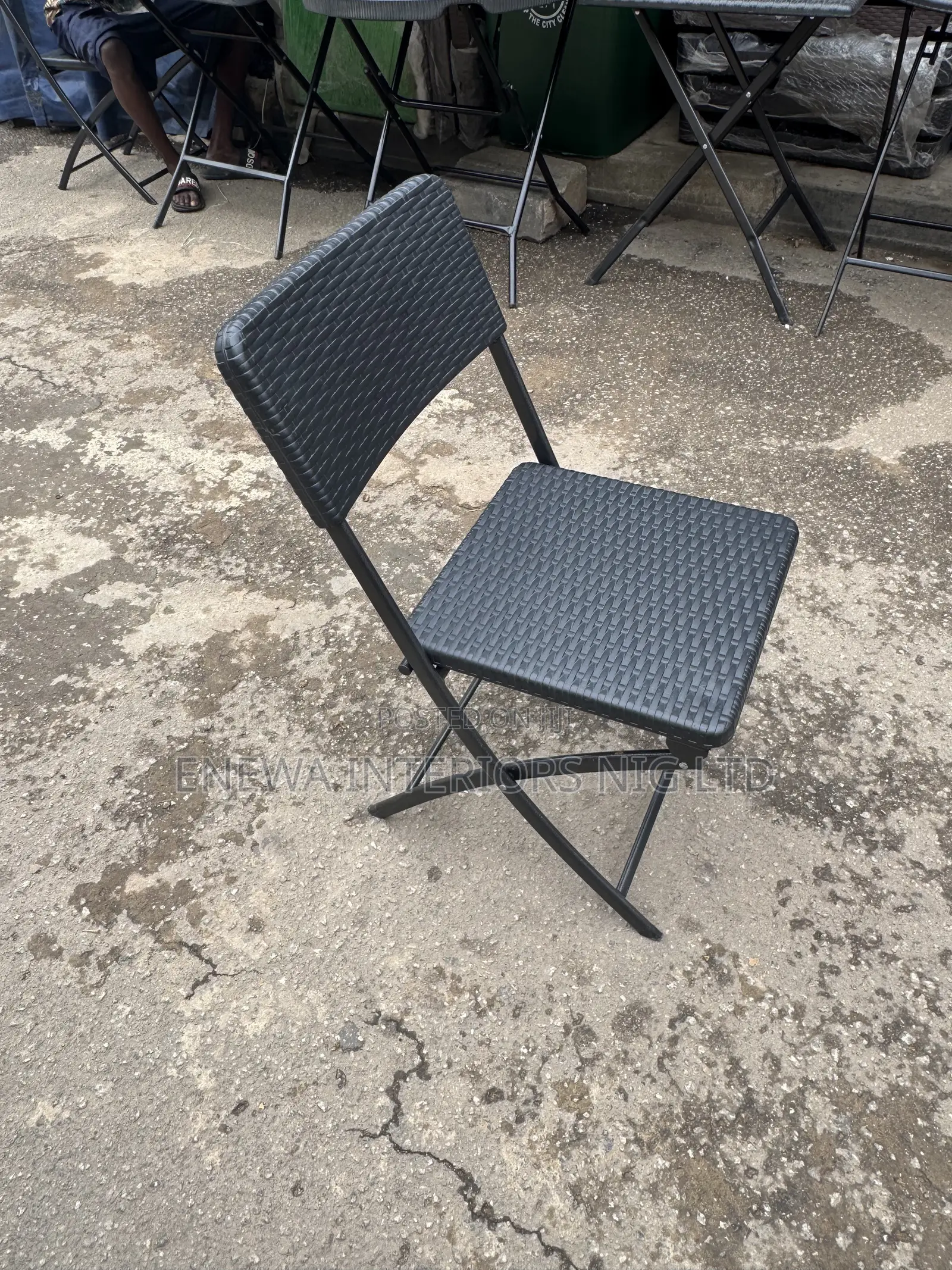 Foldable Black Color Plastic Chair