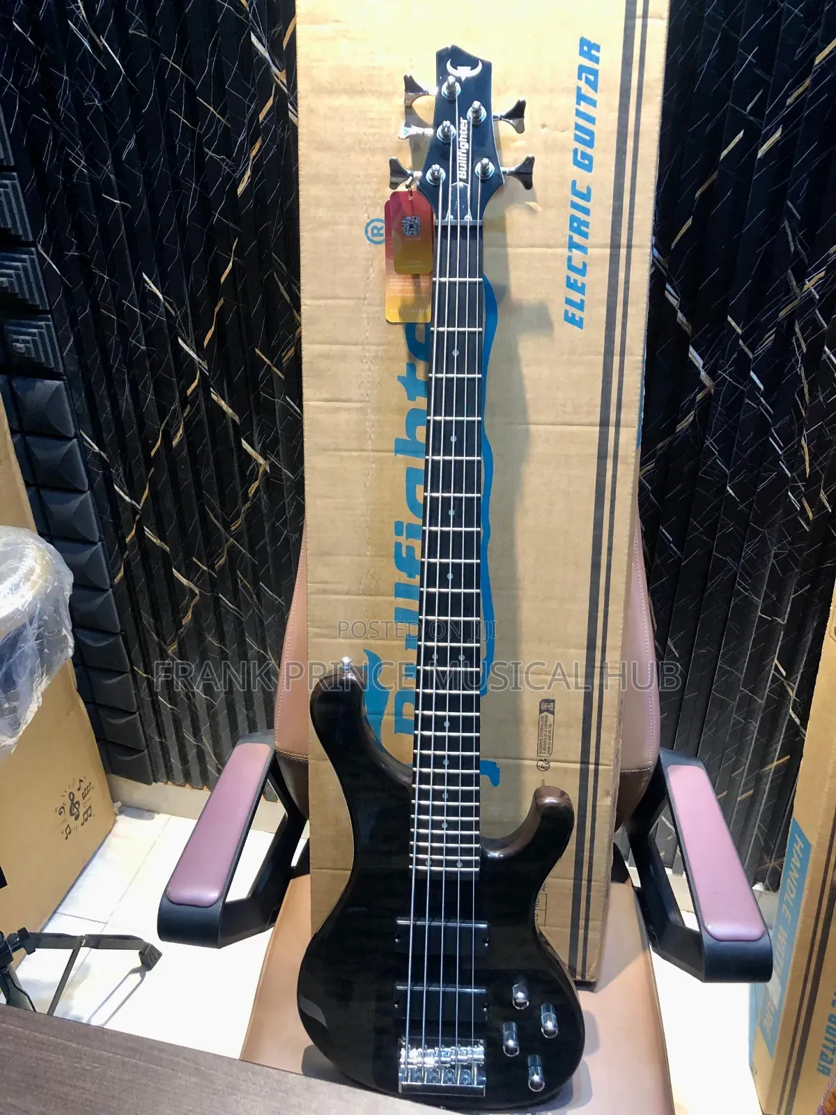 Bullfighter 5-String Electric Bass Guitar – Dark Translucent Finish
