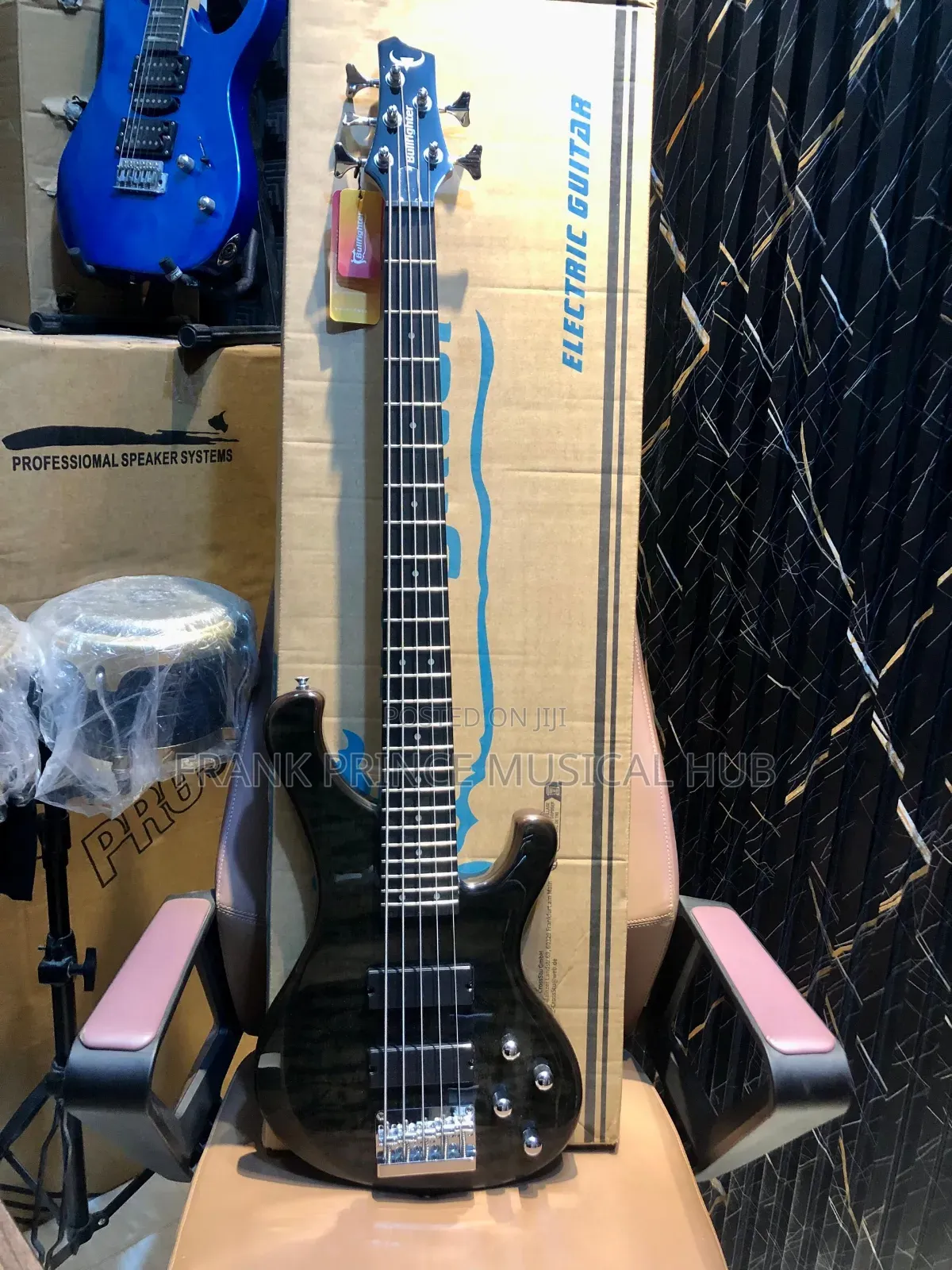 Bullfighter 5-String Electric Bass Guitar – Dark Translucent Finish