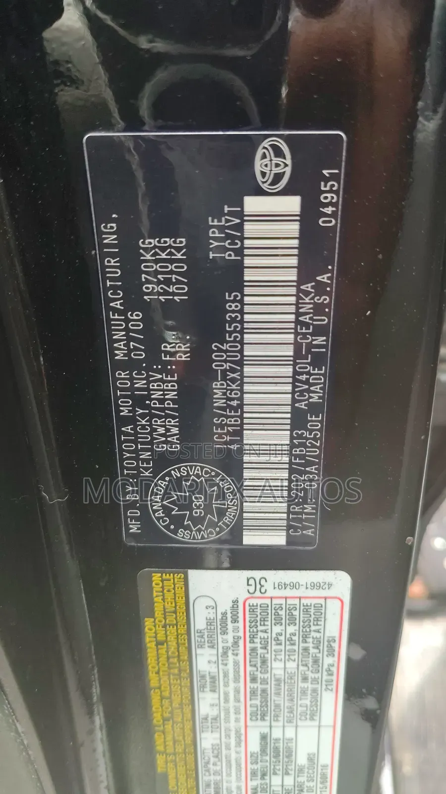 Toyota Camry LE 4dr Sedan (2.4L 4cyl 5A) 2006 Black